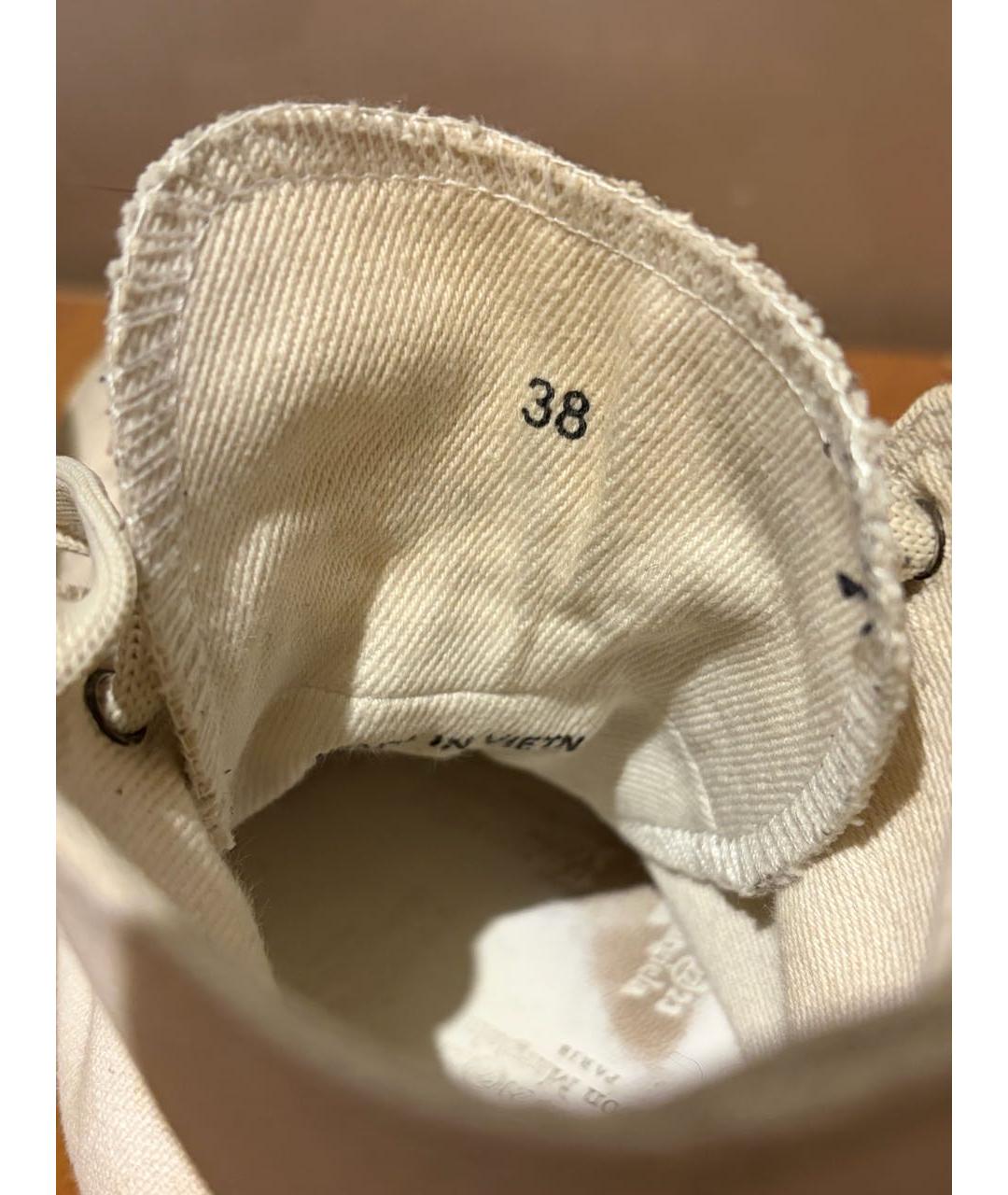 MAISON MARGIELA Белые текстильные высокие кроссовки / кеды, фото 6