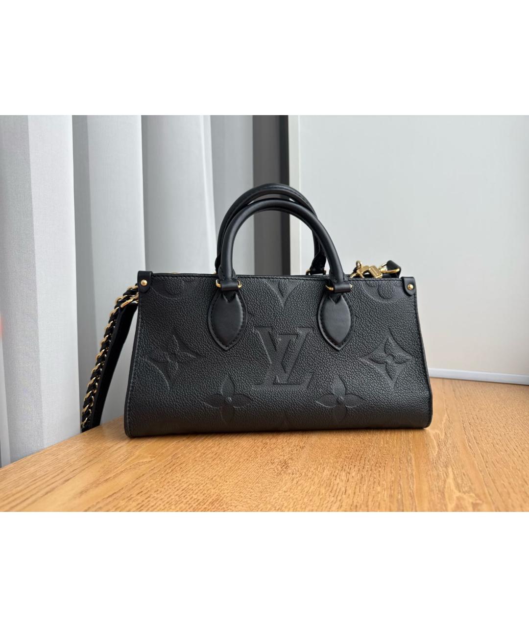 LOUIS VUITTON Черная кожаная сумка с короткими ручками, фото 2