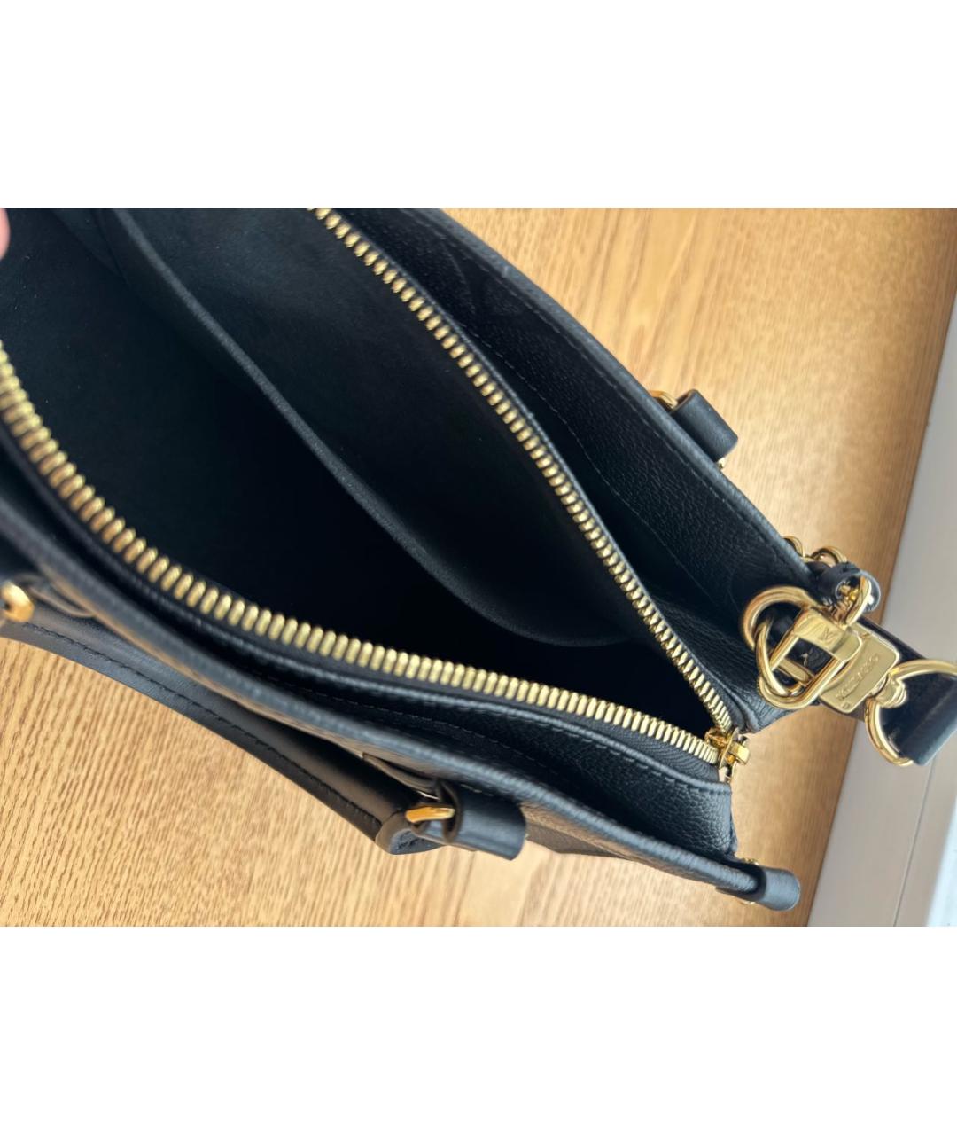 LOUIS VUITTON Черная кожаная сумка с короткими ручками, фото 4