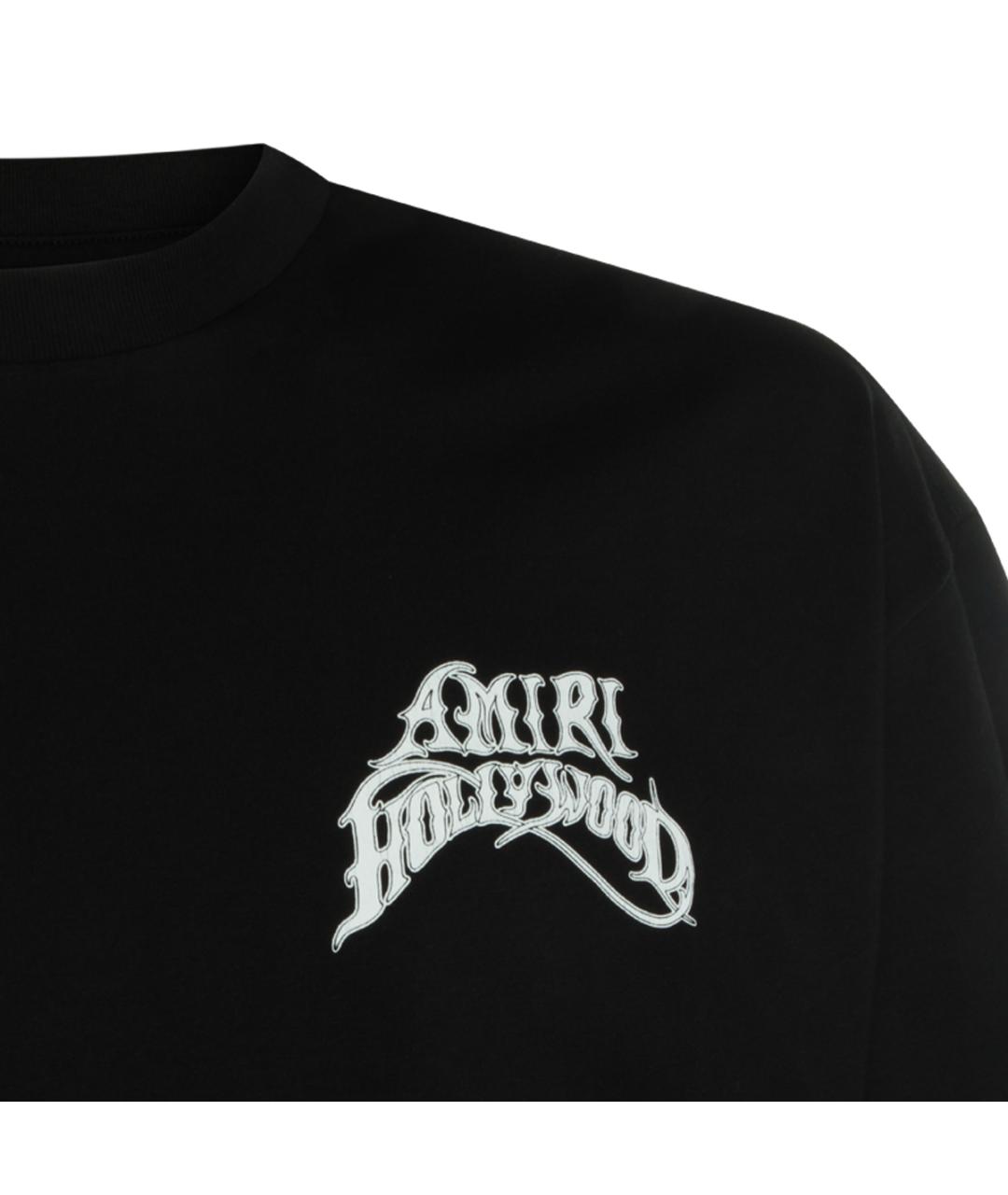 AMIRI Черная хлопковая футболка, фото 3