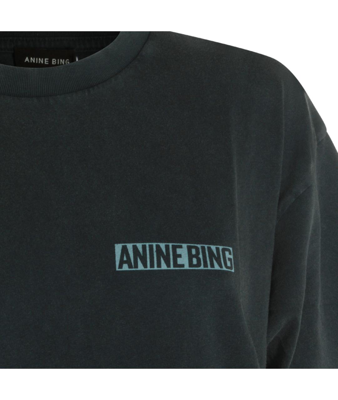 ANINE BING Черная хлопковая футболка, фото 3