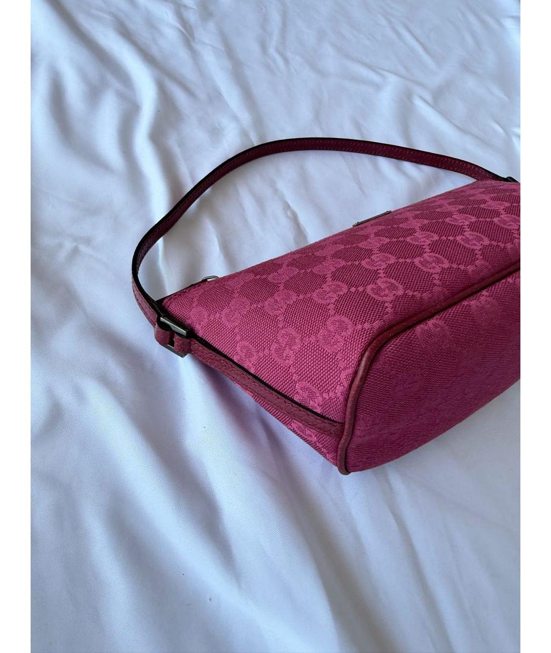 GUCCI Розовая жаккардовая сумка через плечо, фото 4