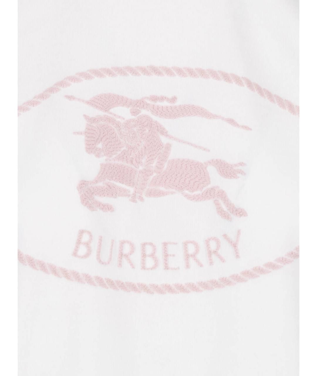 BURBERRY Белая хлопковая футболка, фото 3