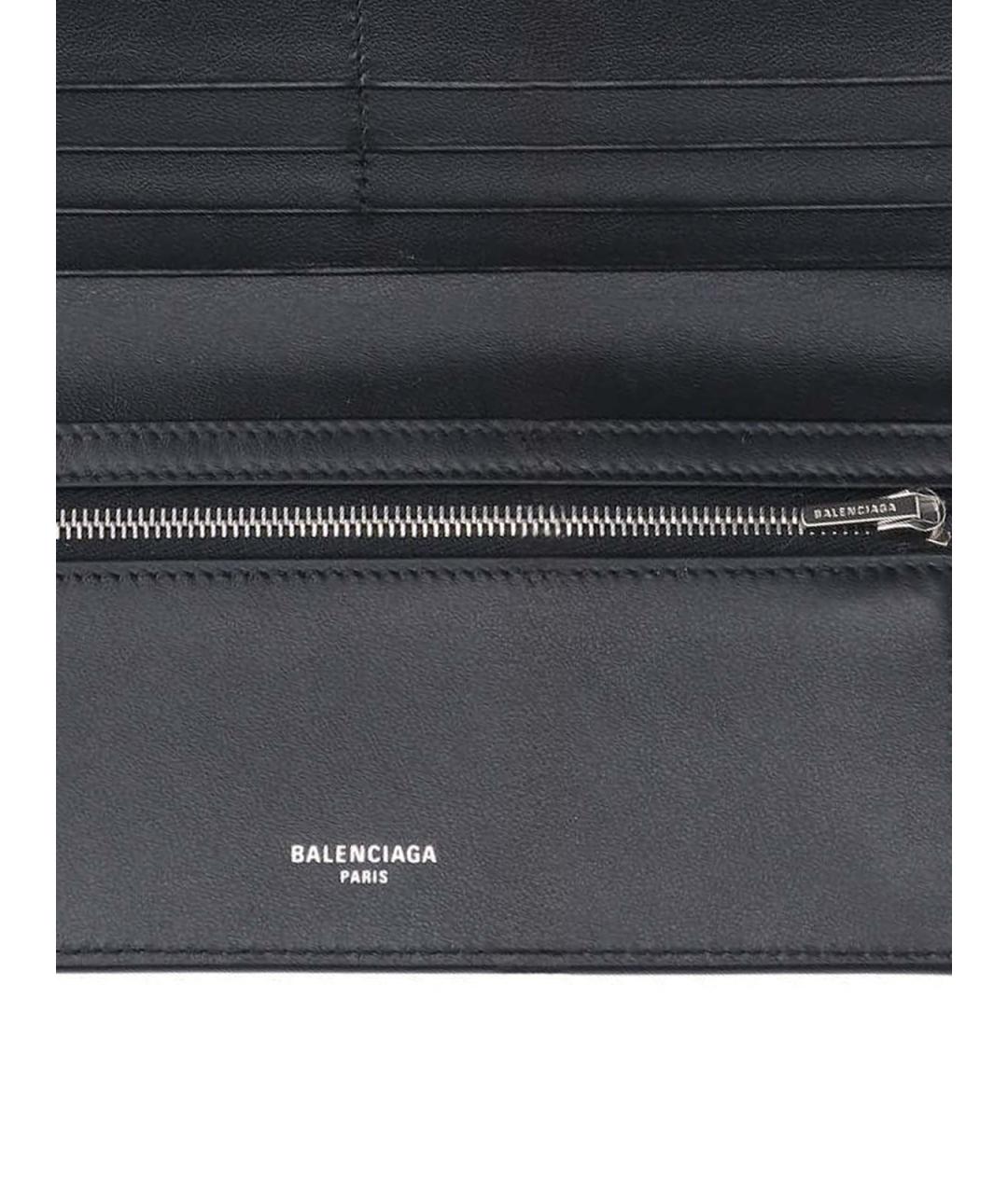 BALENCIAGA Черный кожаный кошелек, фото 5