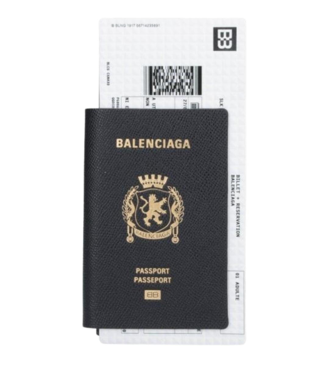 BALENCIAGA Черный кожаный кошелек, фото 1