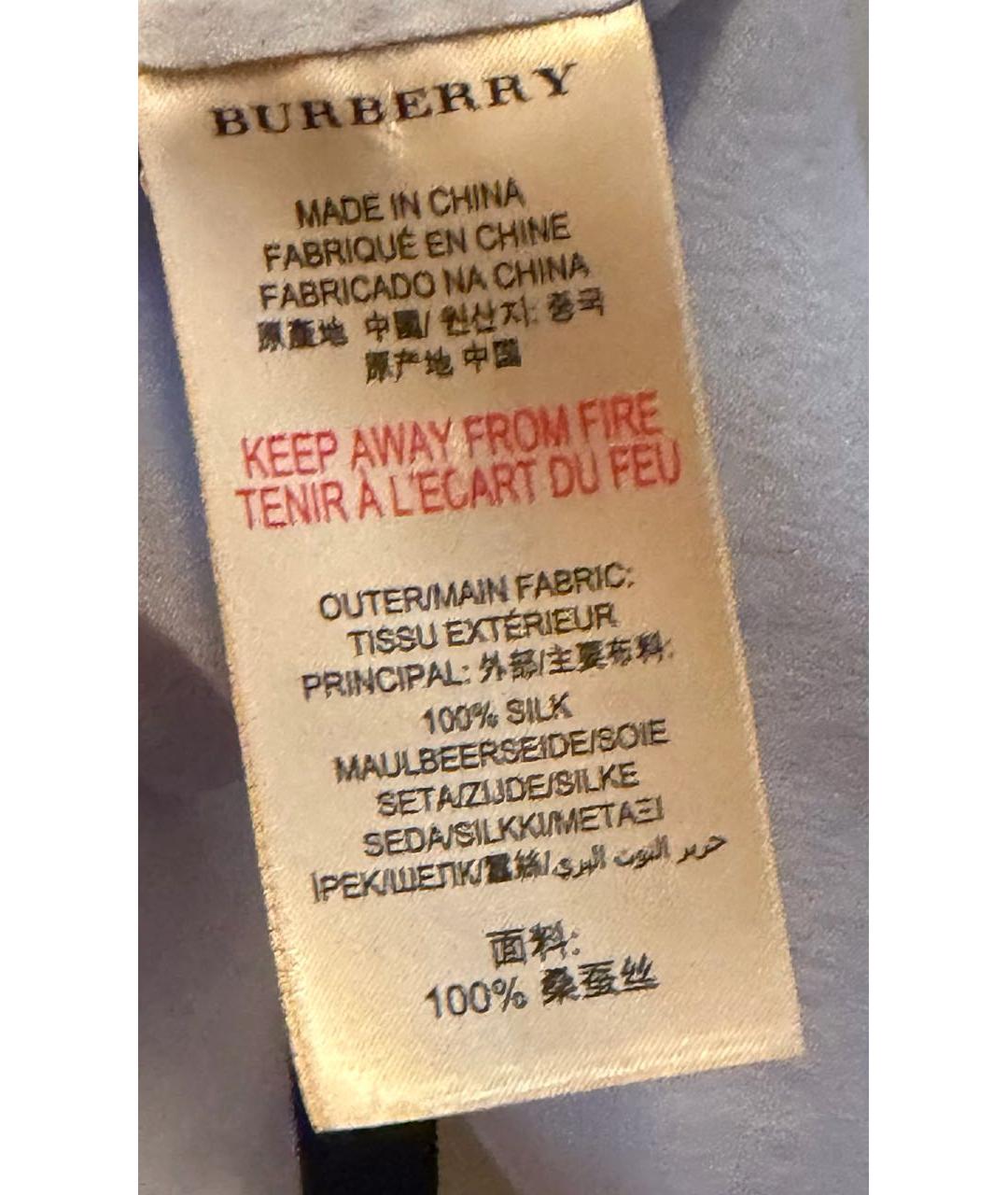 BURBERRY Голубая шелковая блузы, фото 4
