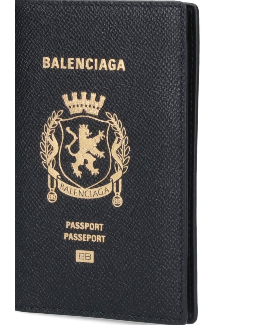 BALENCIAGA Черный кожаный кошелек, фото 5