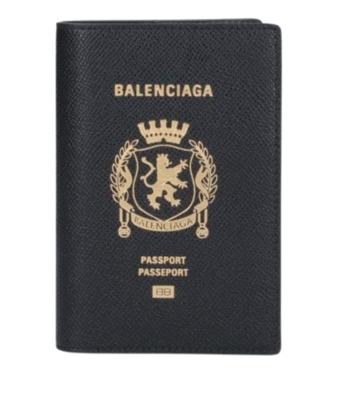 BALENCIAGA Черный кожаный кошелек, фото 1