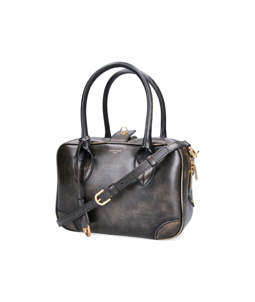 GOLDEN GOOSE DELUXE BRAND Черная кожаная сумка тоут, фото 2