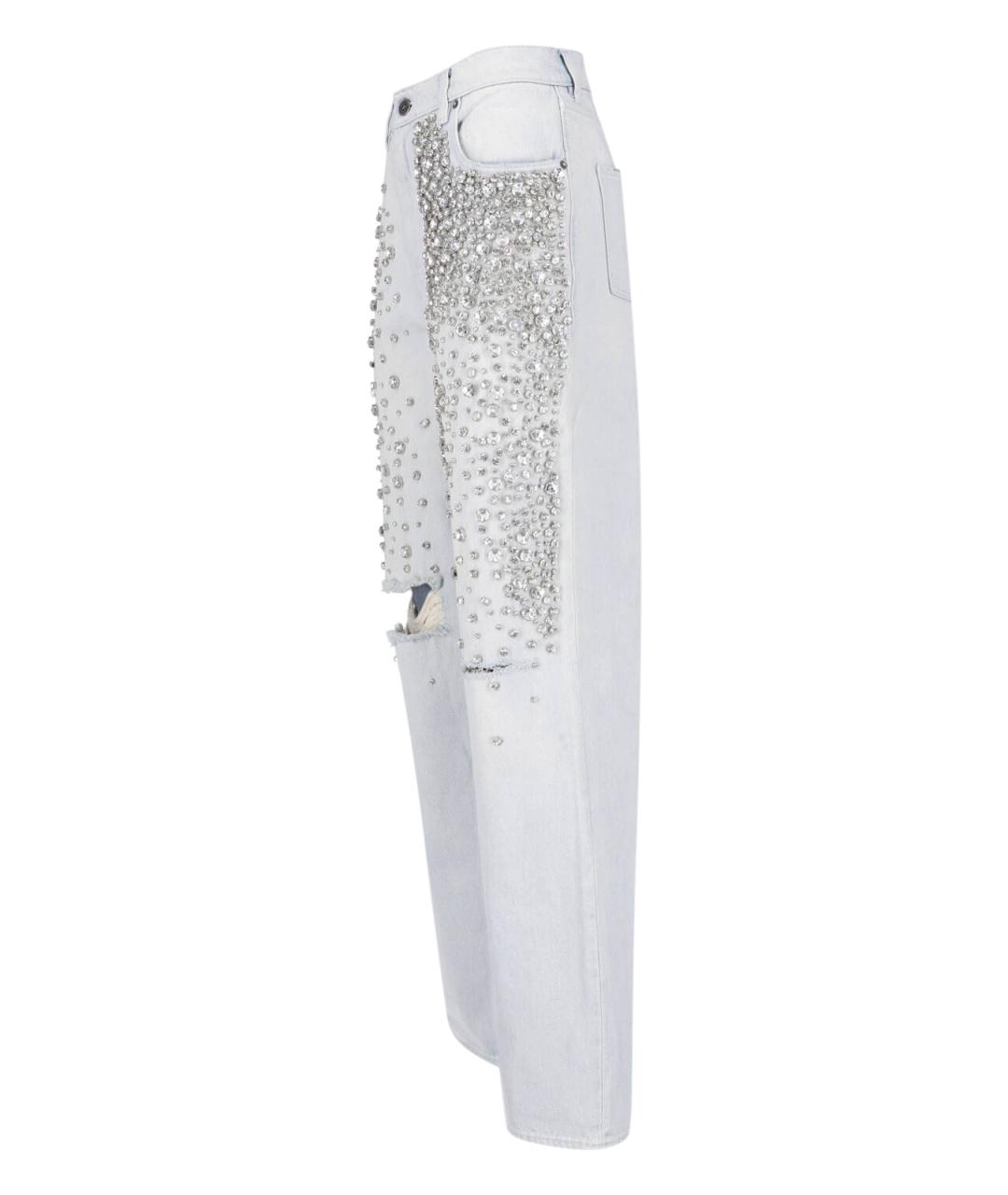 GOLDEN GOOSE DELUXE BRAND Голубые хлопковые прямые джинсы, фото 3