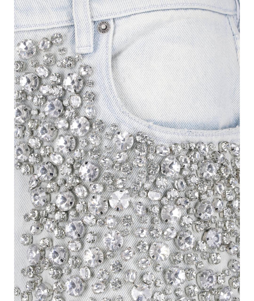 GOLDEN GOOSE DELUXE BRAND Голубые хлопковые прямые джинсы, фото 4