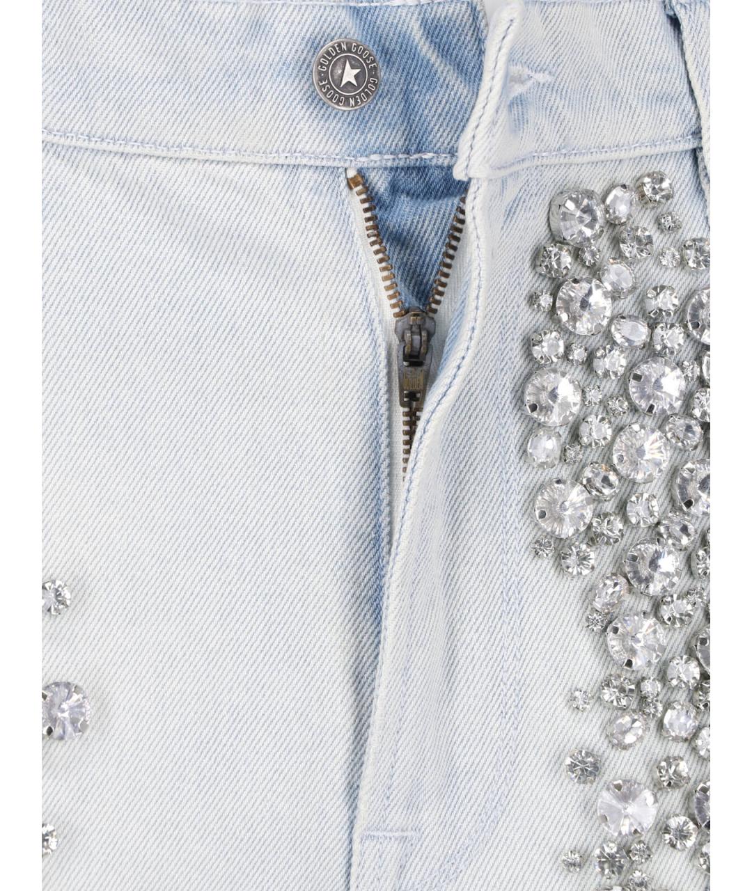 GOLDEN GOOSE DELUXE BRAND Голубые хлопковые прямые джинсы, фото 5
