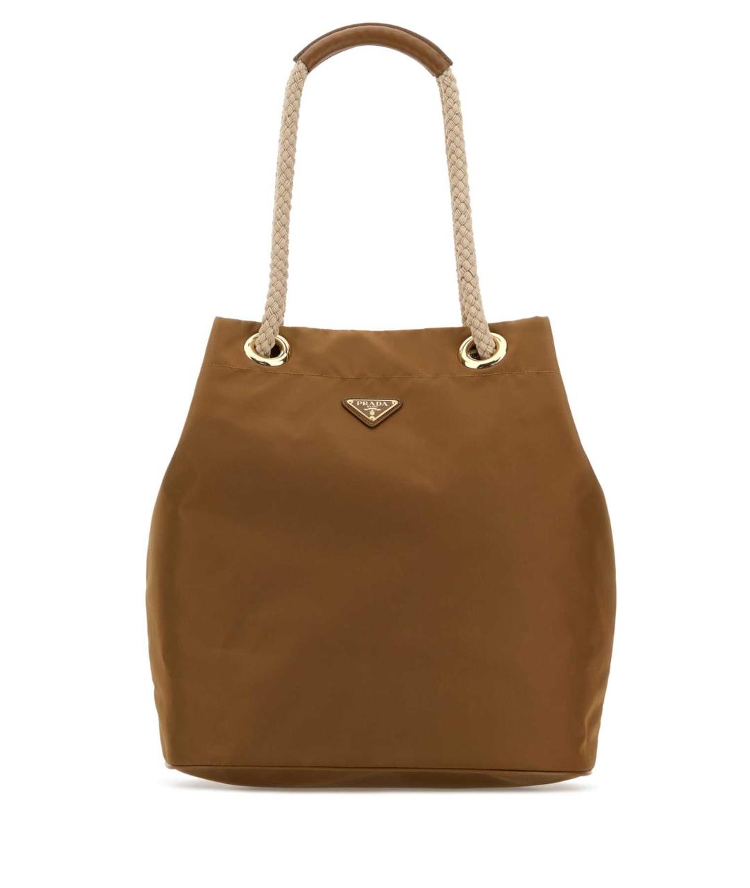 PRADA Коричневая тканевая сумка тоут, фото 1