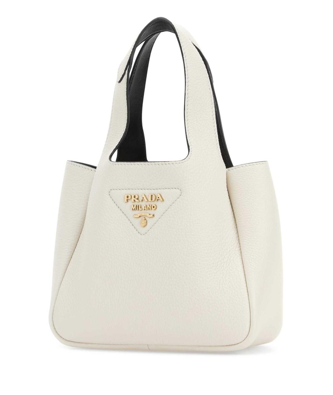 PRADA Белая кожаная сумка тоут, фото 2
