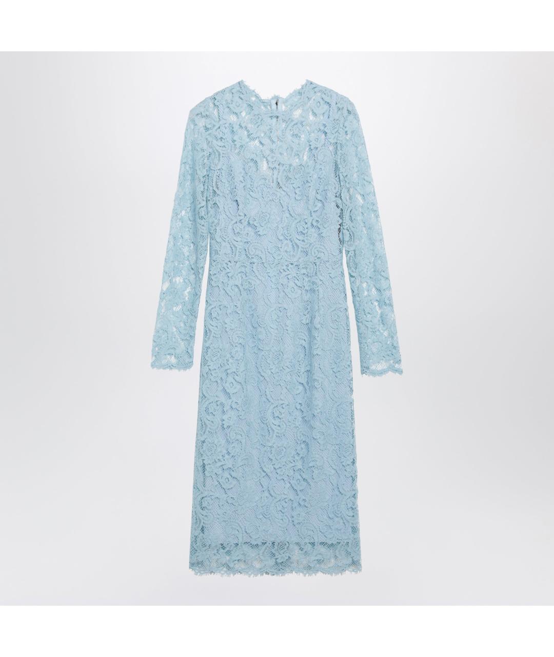 DOLCE&GABBANA Голубое хлопковое повседневное платье, фото 4