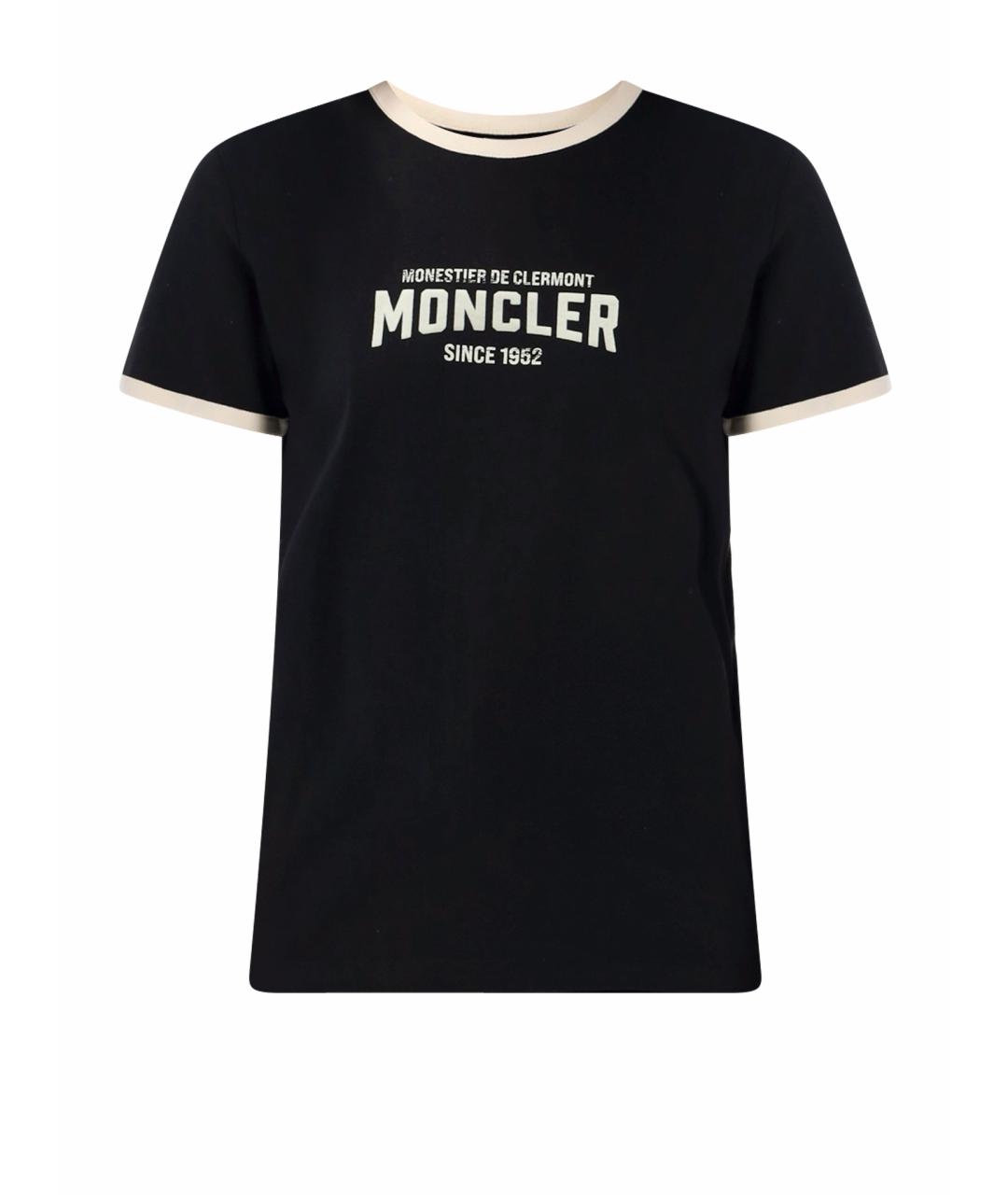 MONCLER Черная хлопковая футболка, фото 1