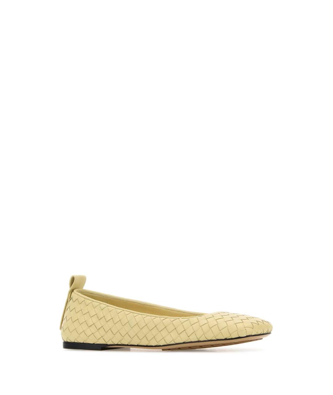 BOTTEGA VENETA Желтые кожаные балетки, фото 2