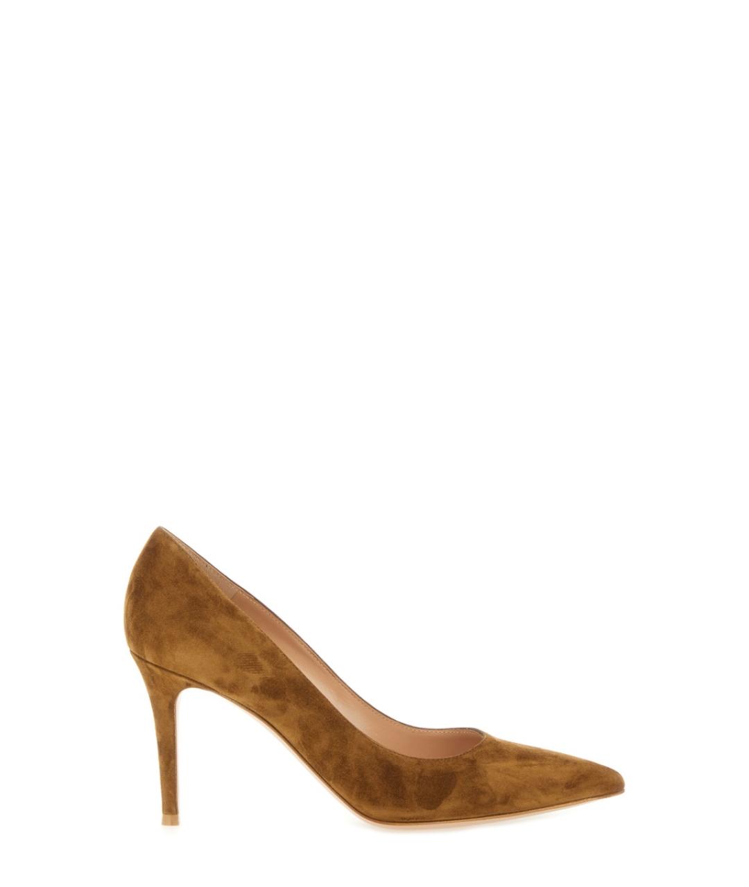 GIANVITO ROSSI Коричневые кожаные туфли, фото 1