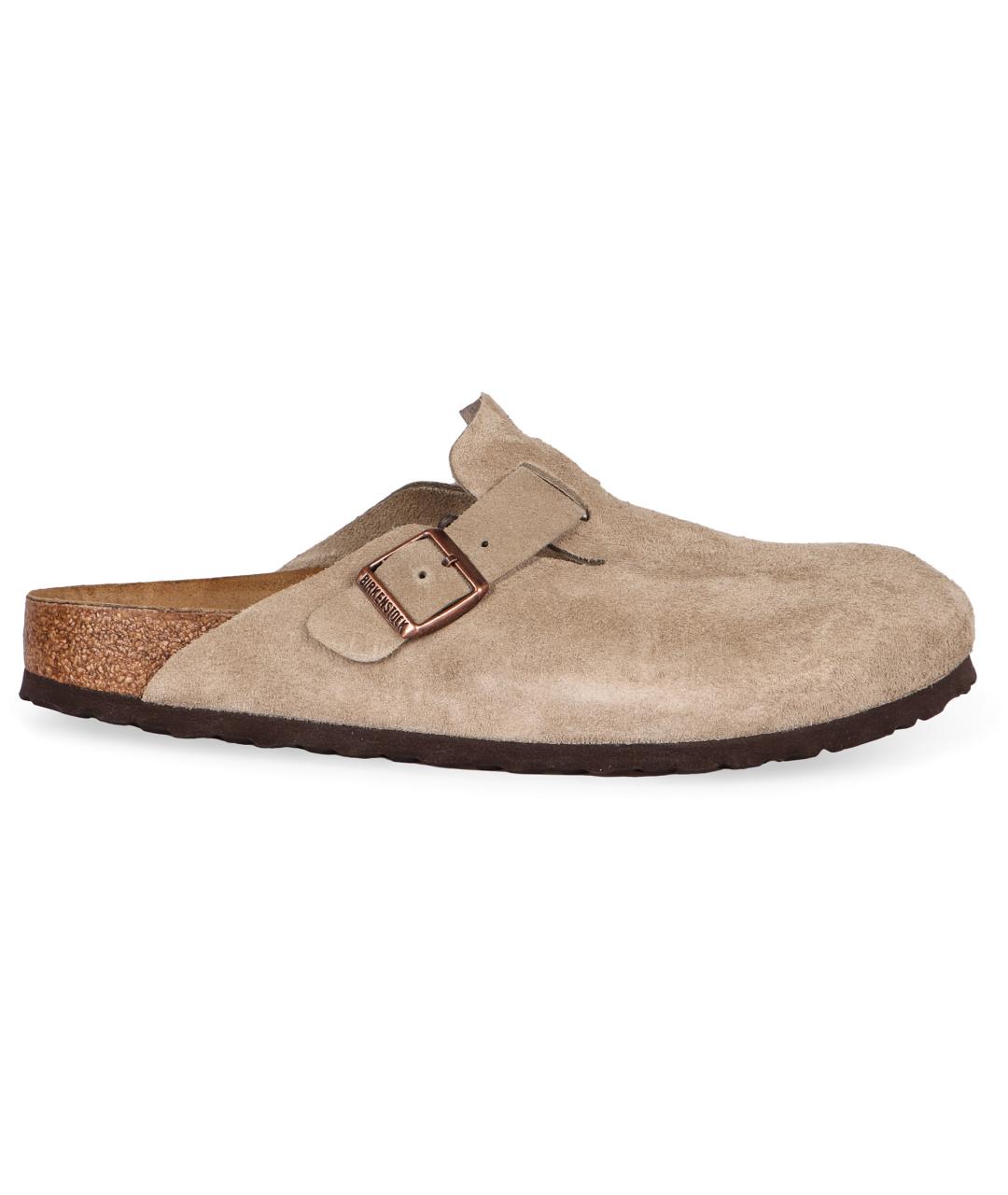 BIRKENSTOCK Бежевые кожаные шлепанцы, фото 2