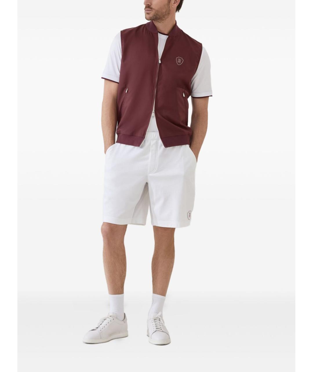 BRUNELLO CUCINELLI Белые хлопковые шорты, фото 4