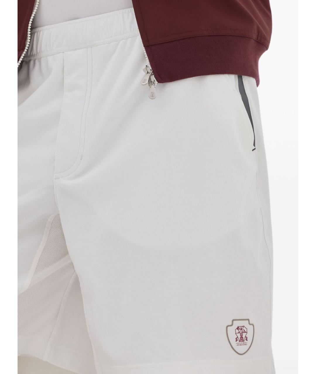 BRUNELLO CUCINELLI Белые хлопковые шорты, фото 5