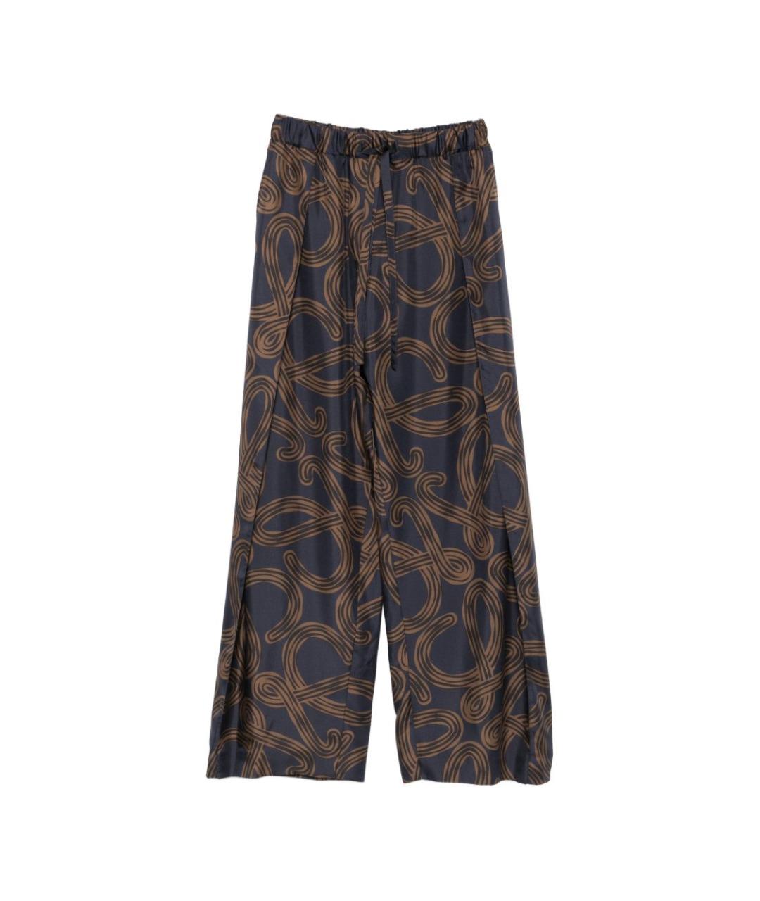 LOEWE Синие шелковые брюки широкие, фото 1