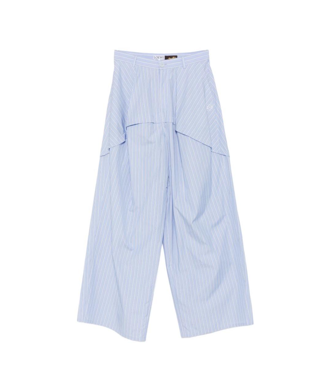 LOEWE Голубые хлопковые прямые брюки, фото 1