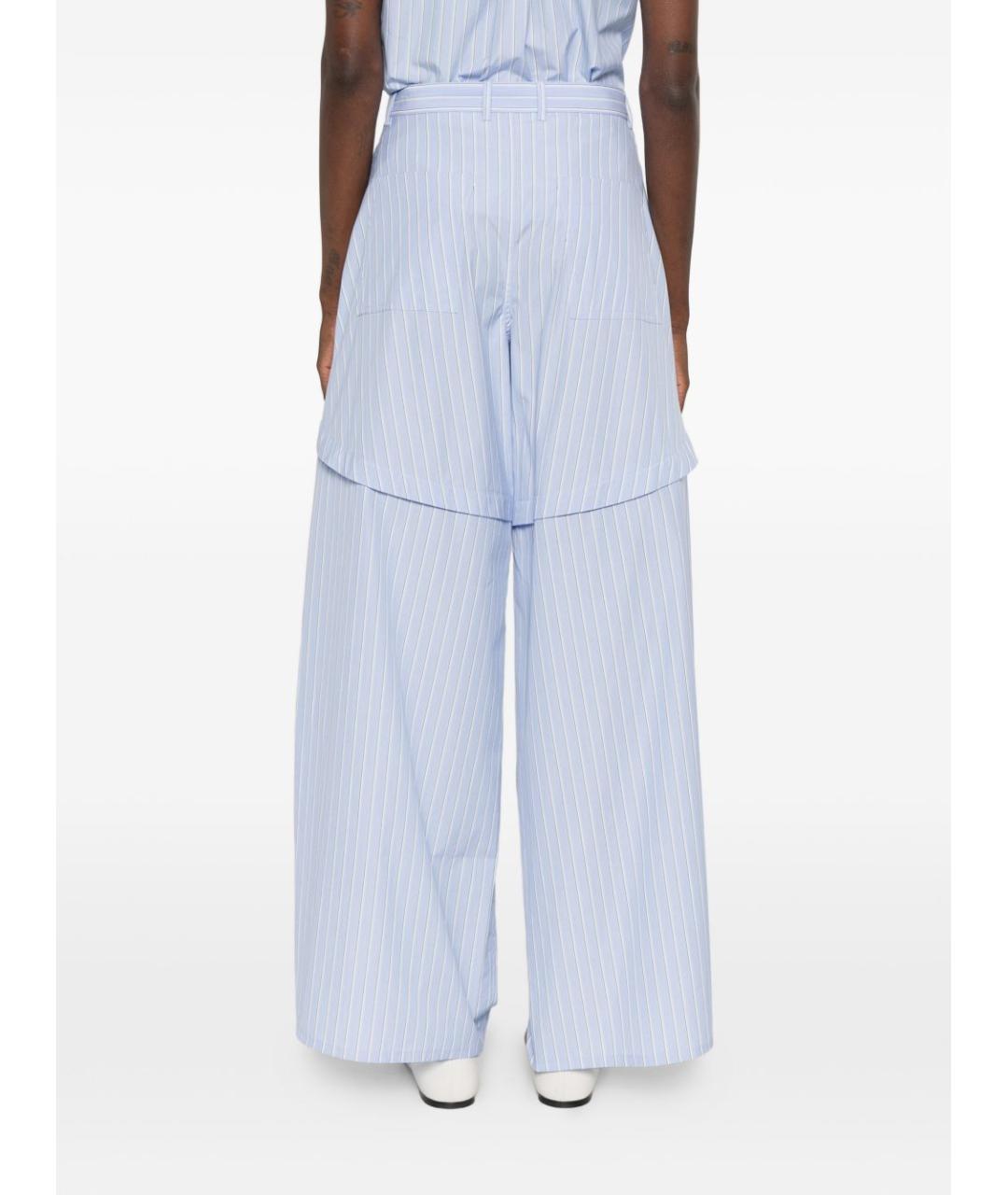 LOEWE Голубые хлопковые прямые брюки, фото 4