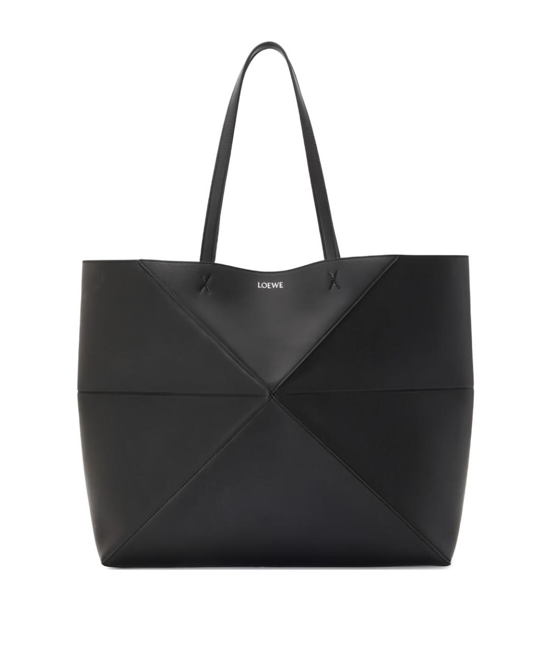LOEWE Черная кожаная сумка тоут, фото 1