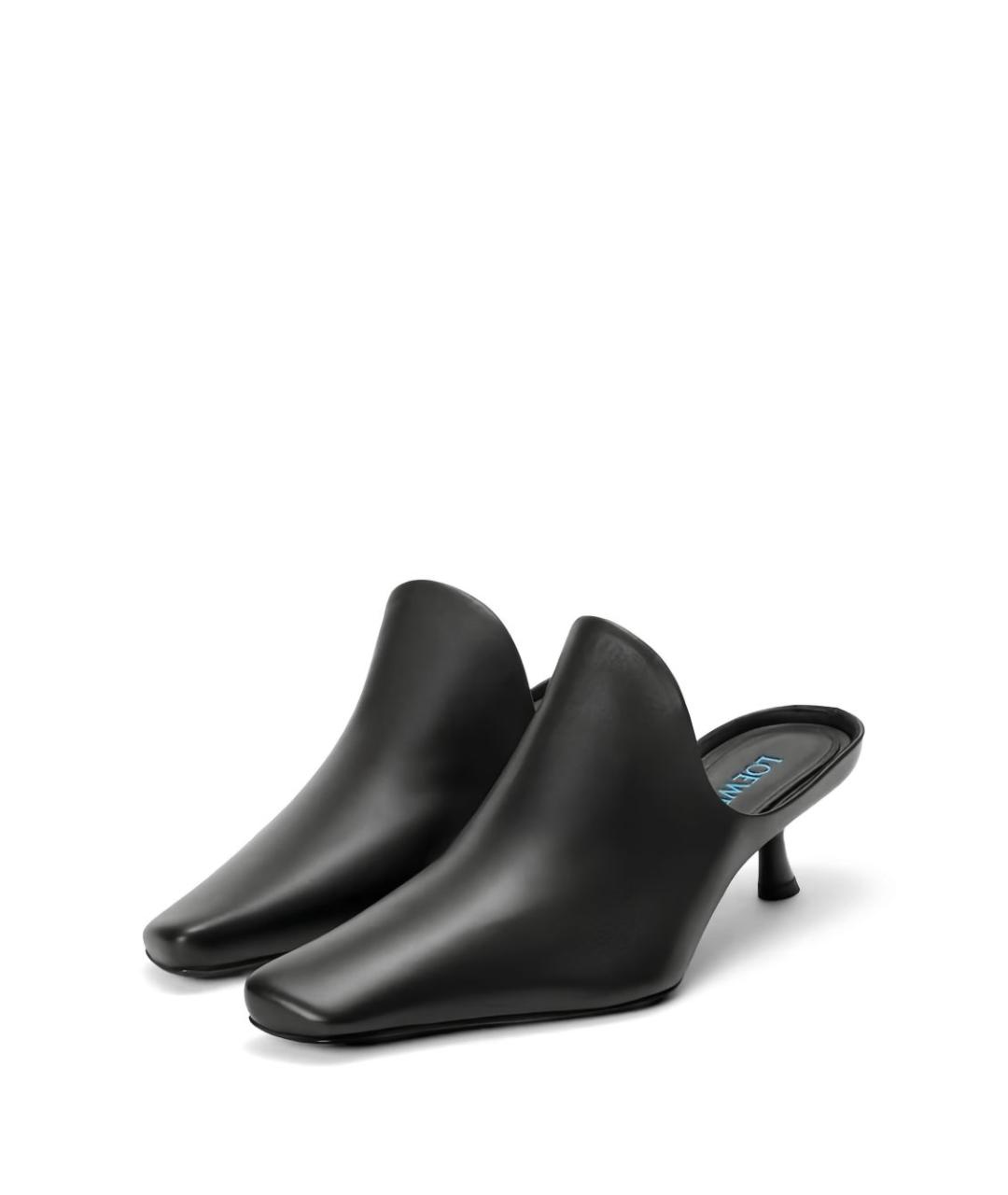 LOEWE Черные кожаные мюли, фото 3