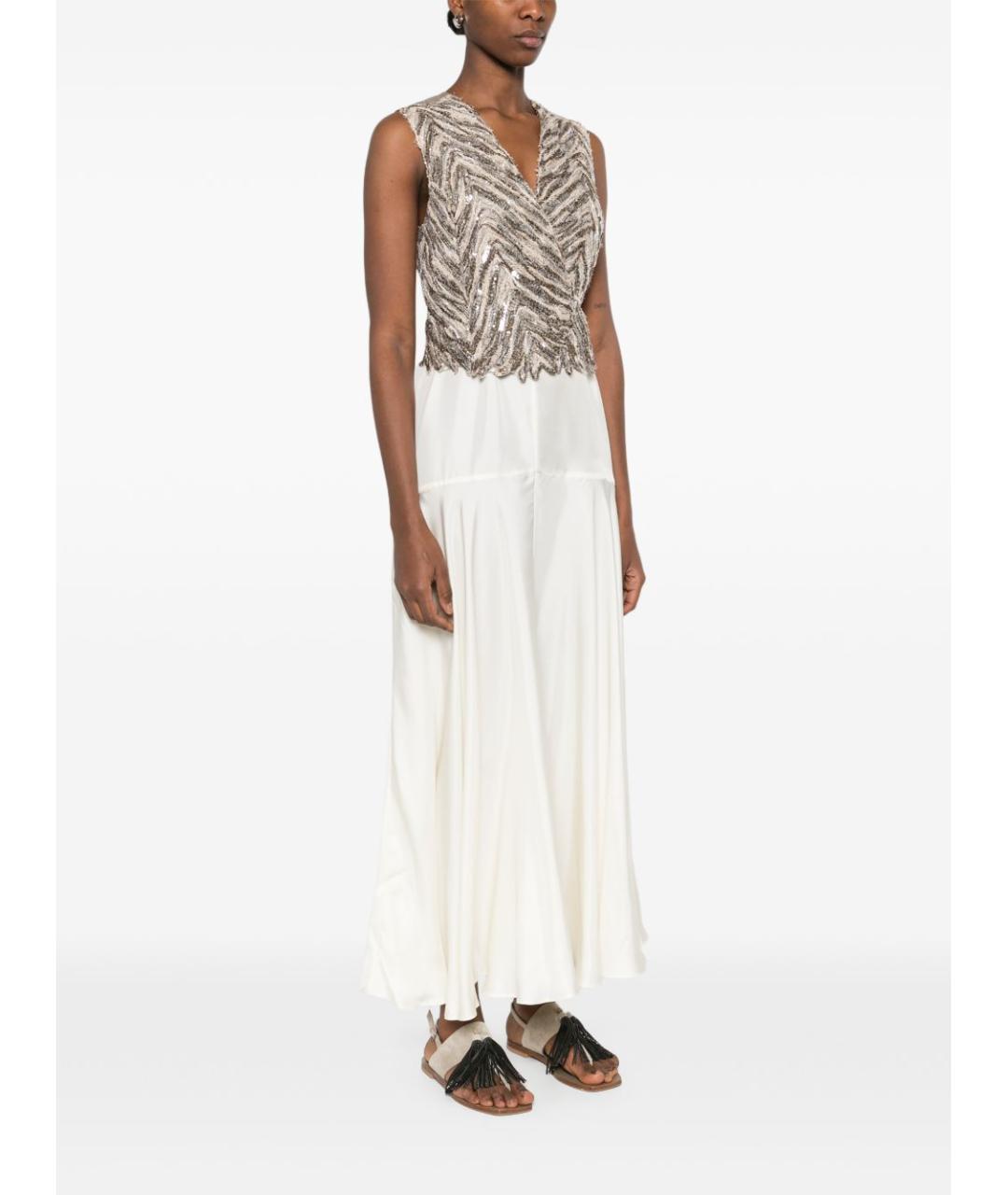 BRUNELLO CUCINELLI Бежевая шелковая блузы, фото 4