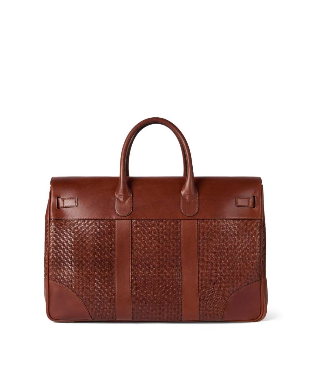 BRUNELLO CUCINELLI Коричневая кожаная сумка тоут, фото 3