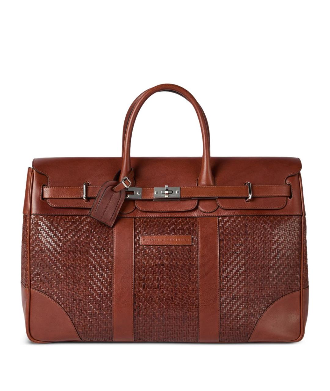 BRUNELLO CUCINELLI Коричневая кожаная сумка тоут, фото 1