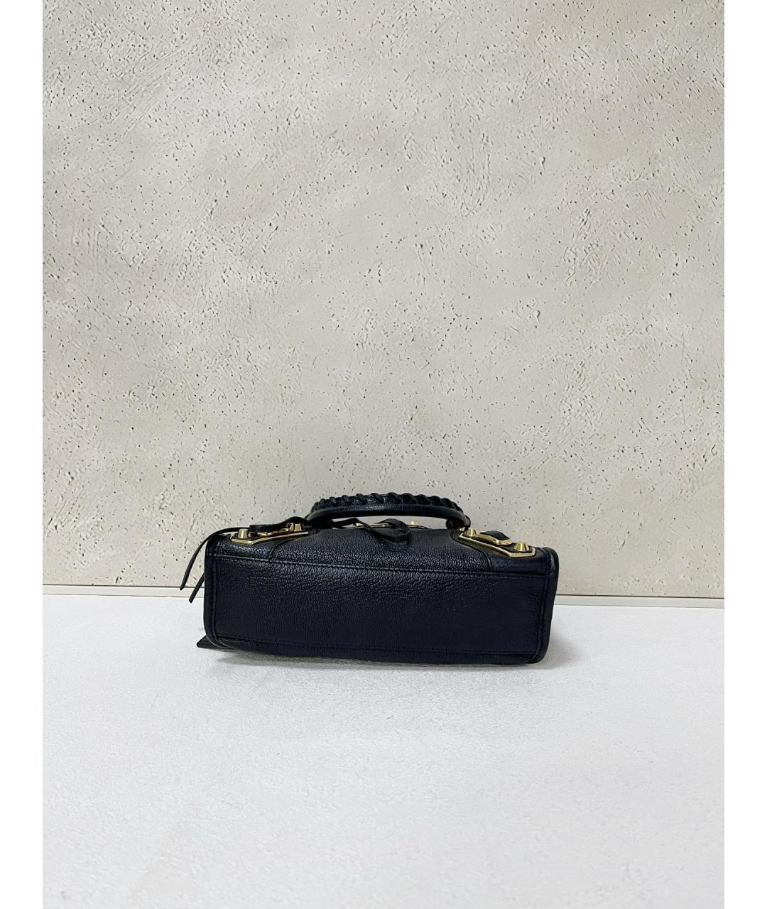 BALENCIAGA Черная кожаная сумка тоут, фото 5