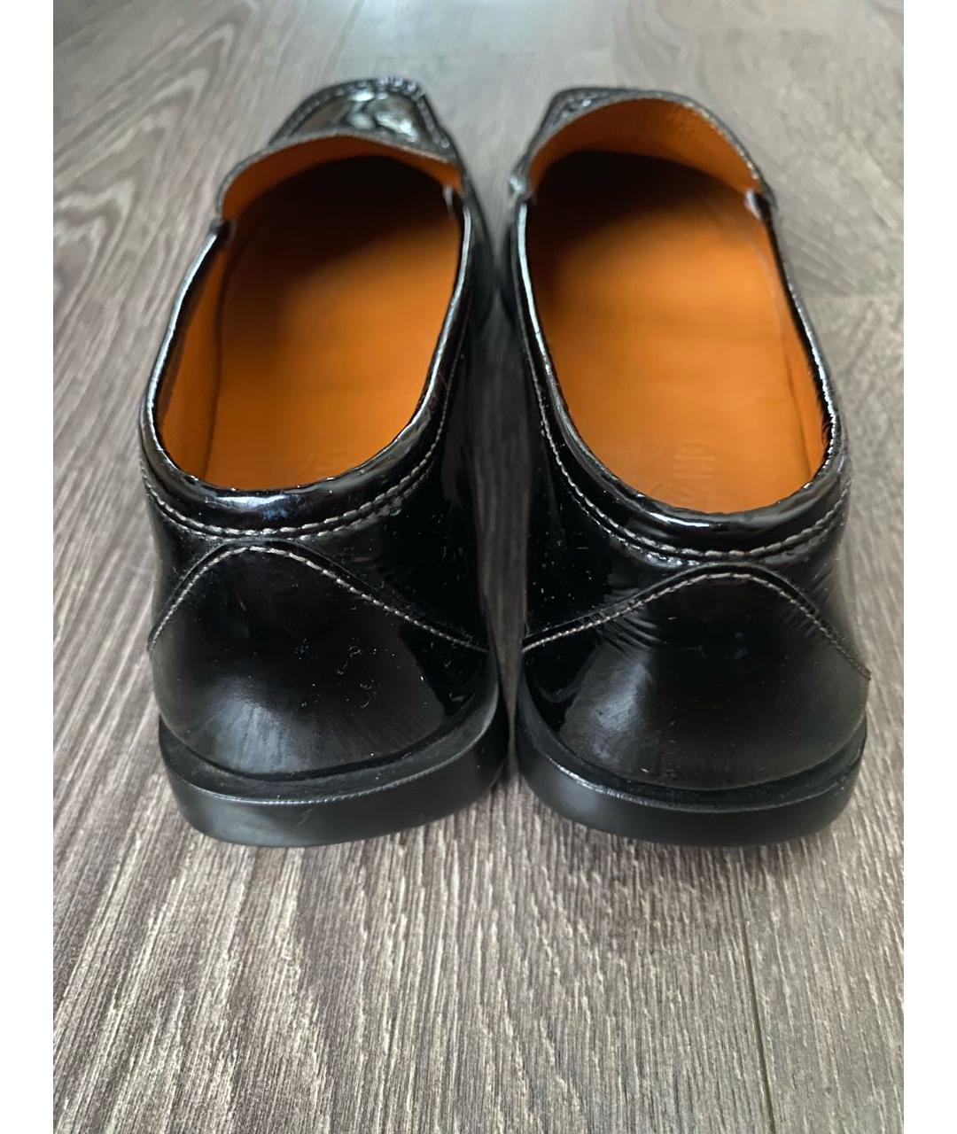 FERRAGAMO Черные мокасины из лакированной кожи, фото 4