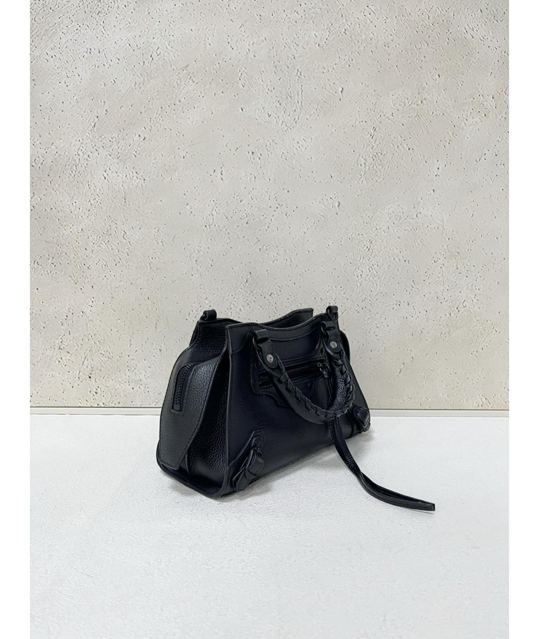 BALENCIAGA Черная кожаная сумка через плечо, фото 4