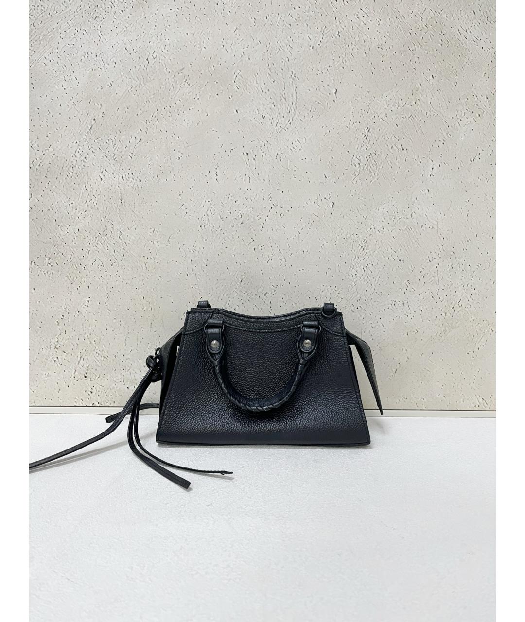 BALENCIAGA Черная кожаная сумка через плечо, фото 2