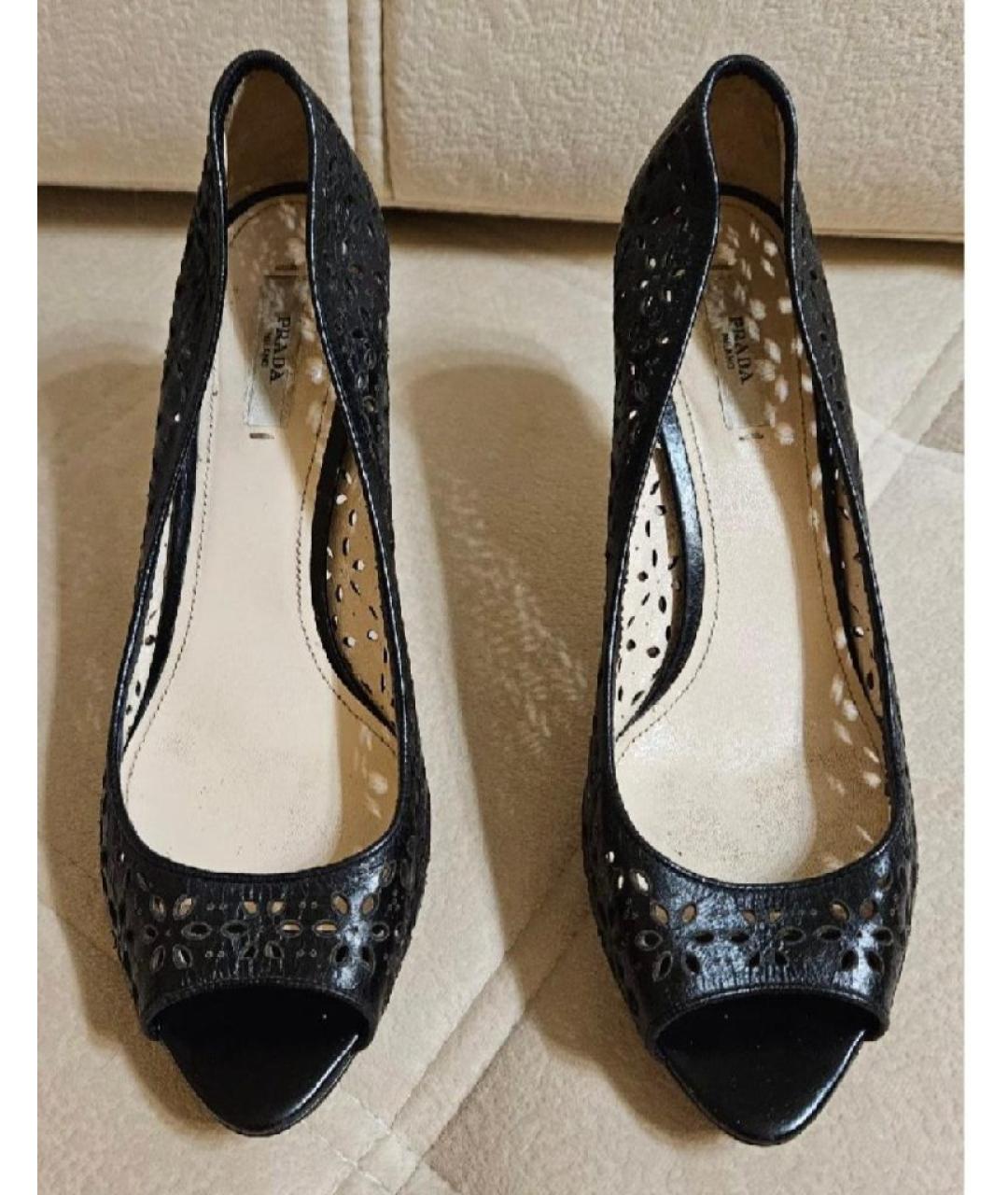 PRADA Черные кожаные туфли, фото 2
