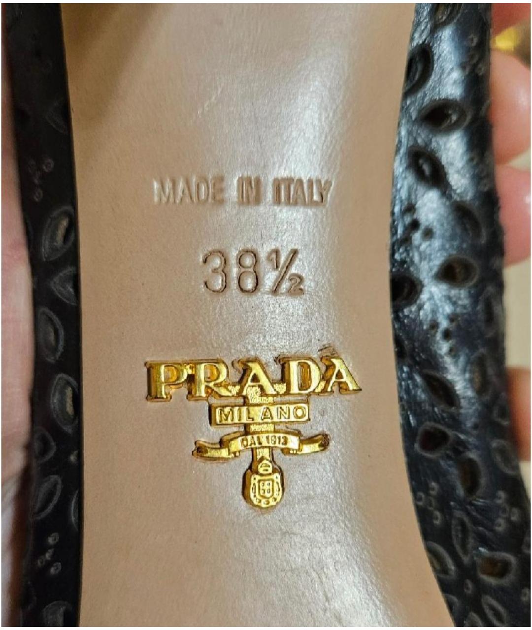 PRADA Черные кожаные туфли, фото 6