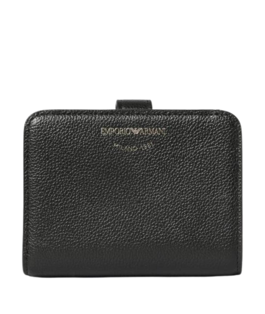 EMPORIO ARMANI Черный кожаный кошелек, фото 1