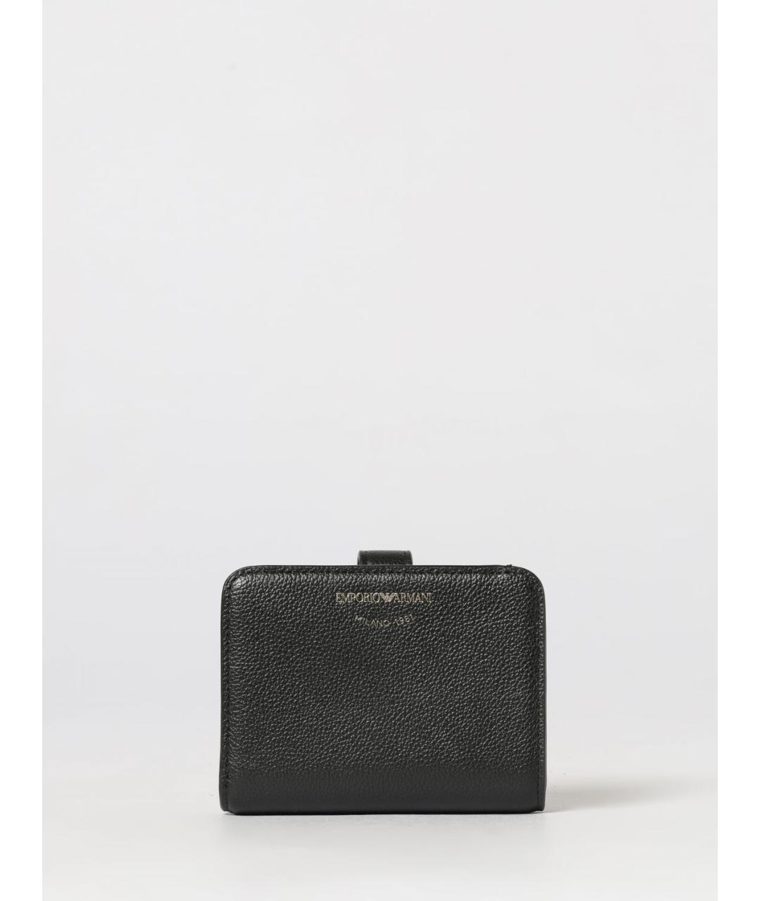 EMPORIO ARMANI Черный кожаный кошелек, фото 4
