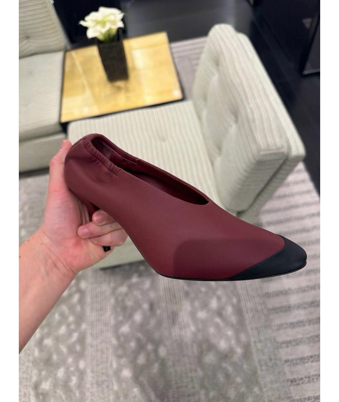 CHANEL Бордовые кожаные туфли, фото 4