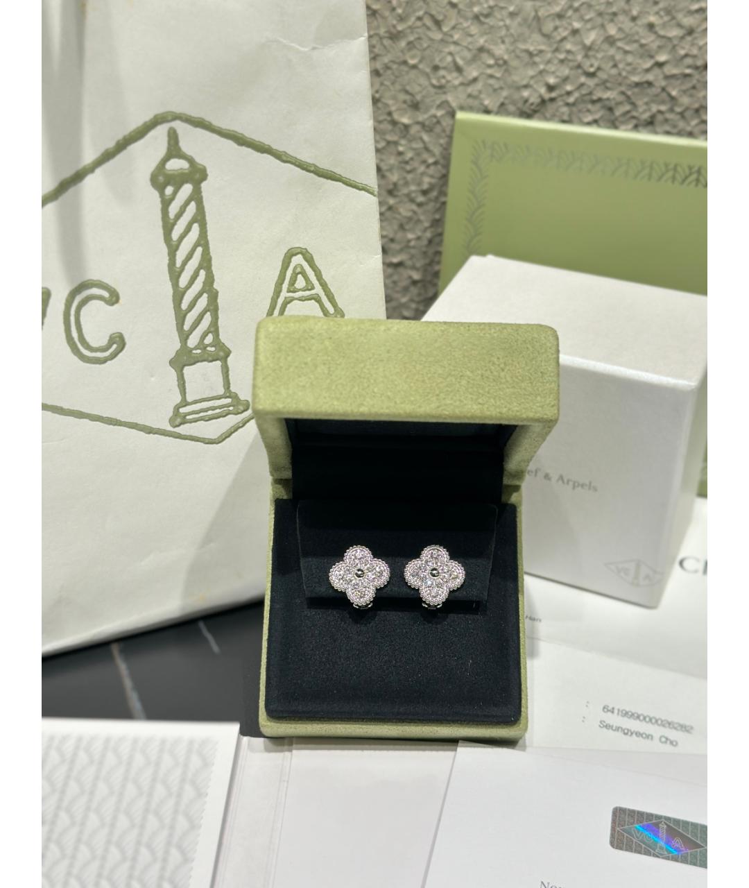 VAN CLEEF & ARPELS Серебряные серьги из белого золота, фото 4