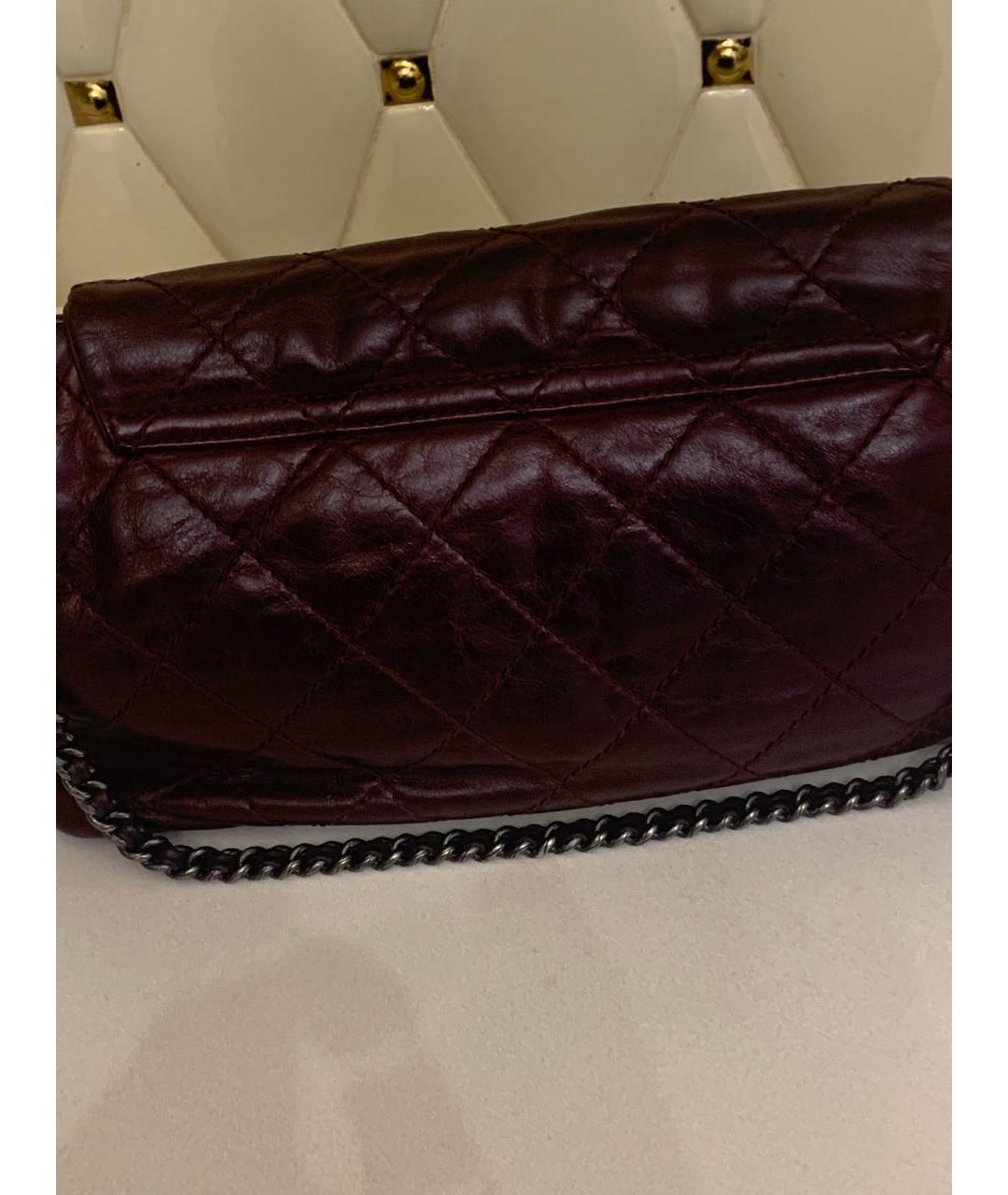 CHANEL Бордовая кожаная сумка через плечо, фото 3
