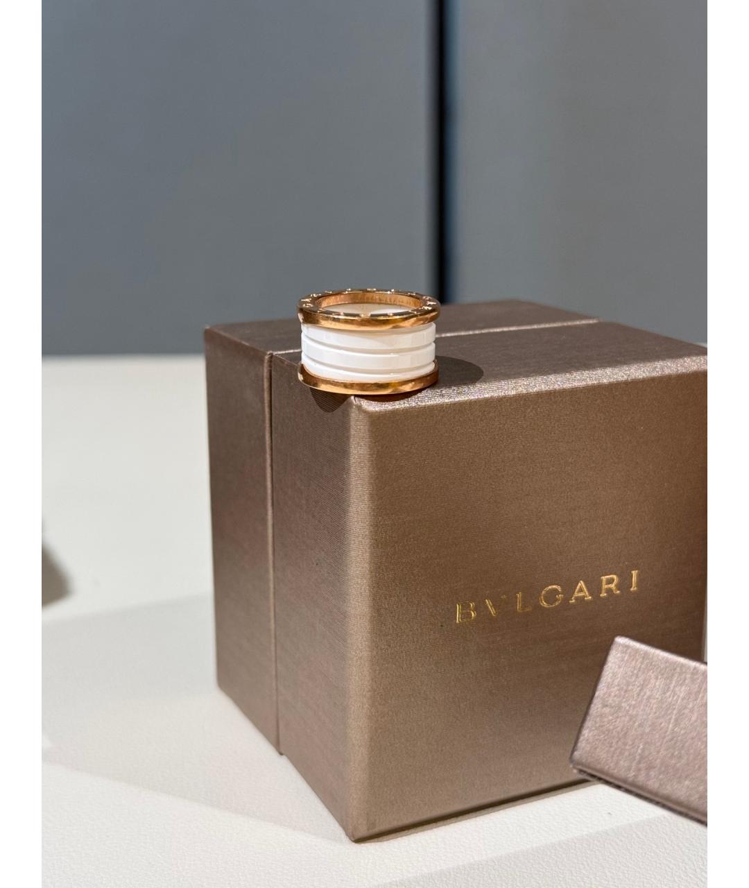 BVLGARI Белое кольцо из розового золота, фото 4