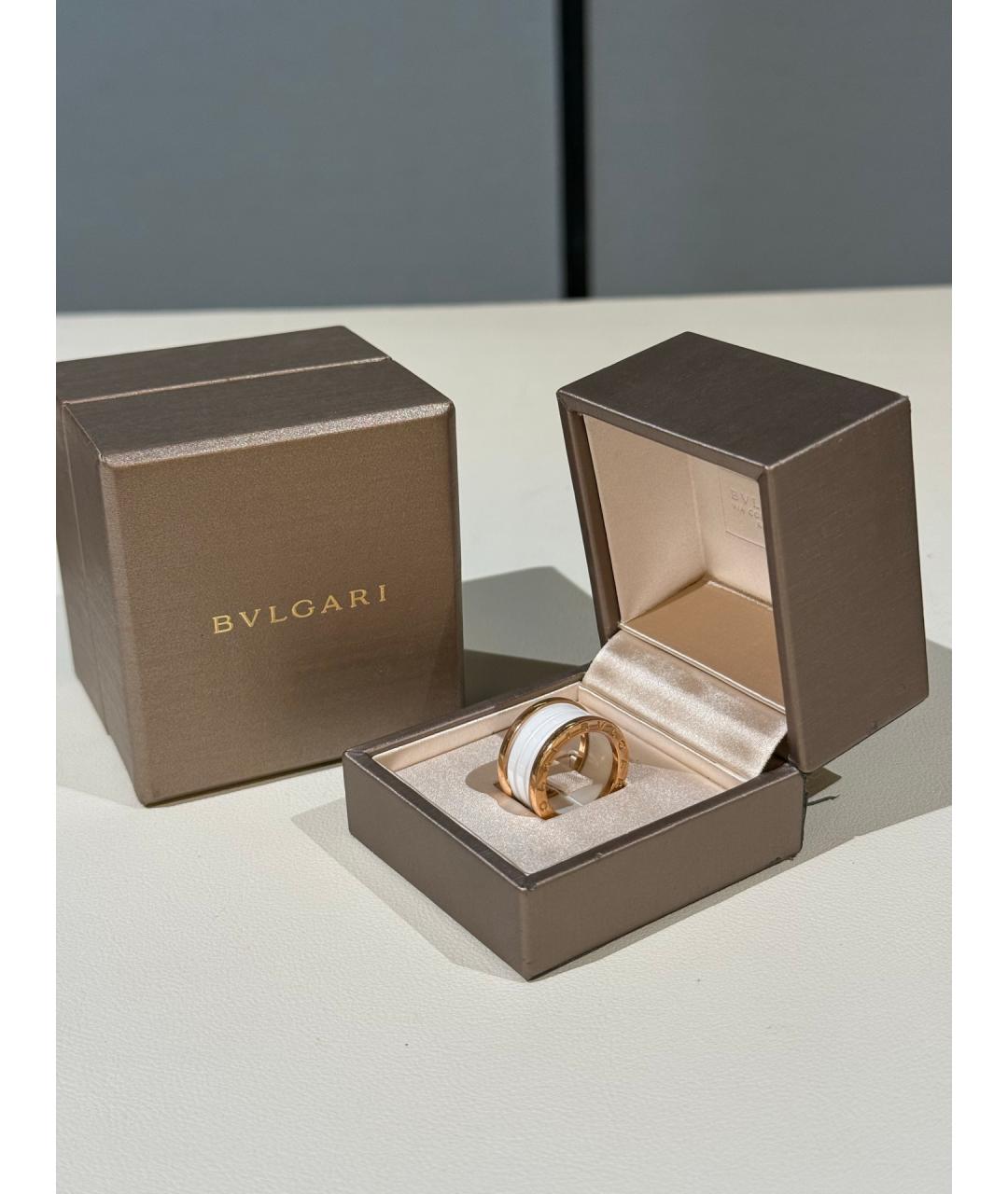 BVLGARI Белое кольцо из розового золота, фото 2