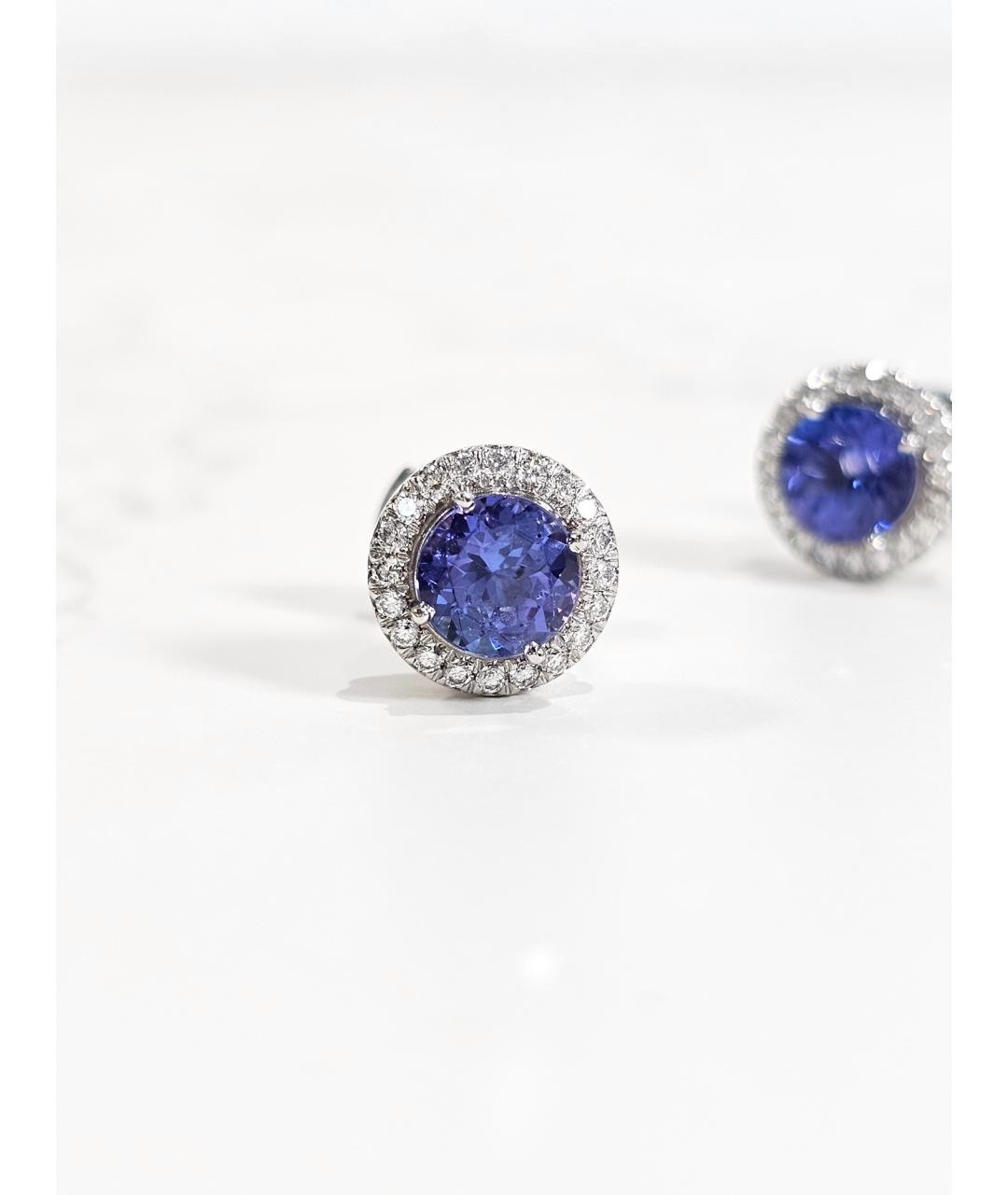 TIFFANY&CO Синие платиновые серьги, фото 3