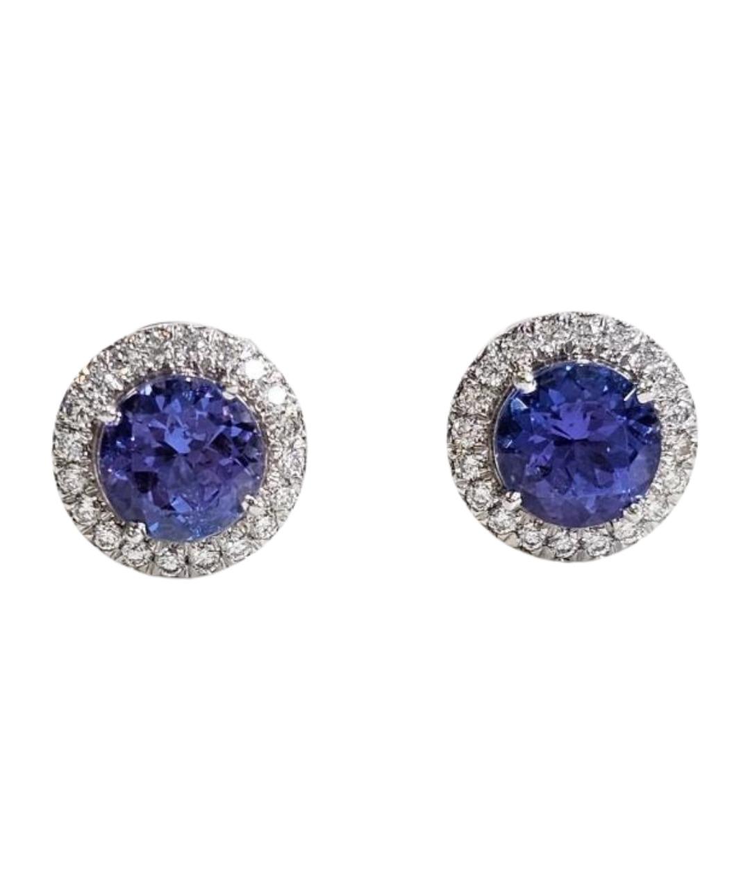TIFFANY&CO Синие платиновые серьги, фото 1