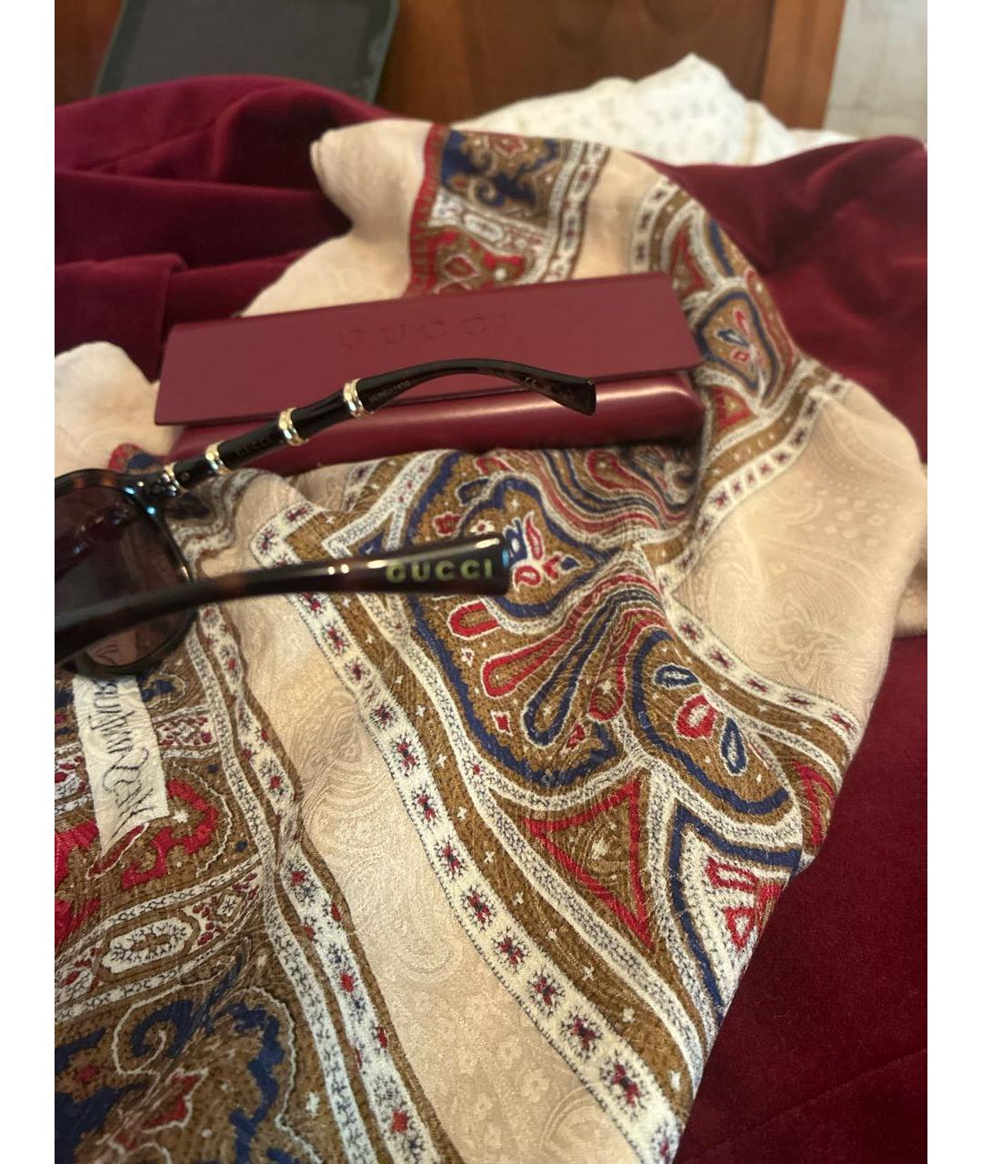 GUCCI Коричневые пластиковые солнцезащитные очки, фото 3