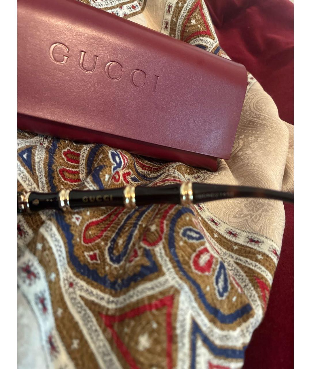GUCCI Коричневые пластиковые солнцезащитные очки, фото 6